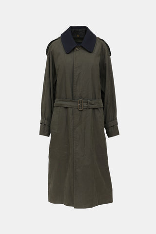 Burberry Wool Belted Trench Coat
