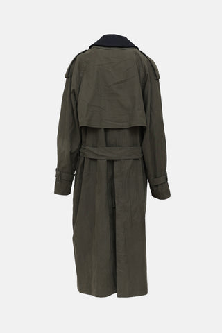Burberry Wool Belted Trench Coat