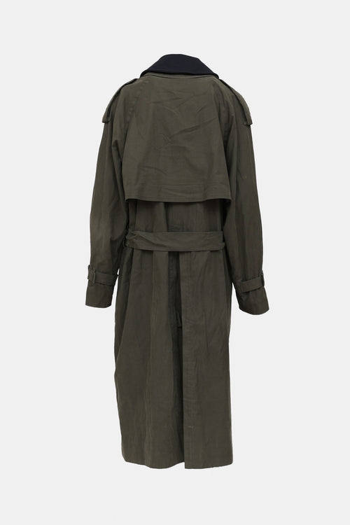 Burberry Wool Belted Trench Coat
