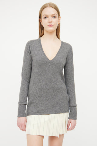 Burberry Grey Cashmere Knit Sweater