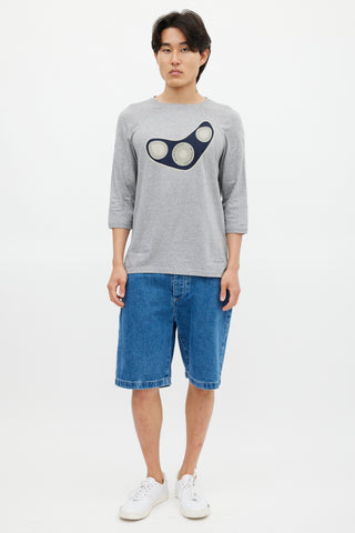 Burberry Grey & Multicolour Logo Top