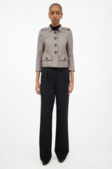 Burberry Grey Textured Crop Jacket