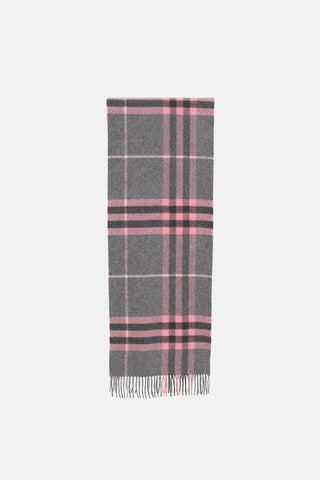 Burberry Cashmere House Check Fringe Scarf