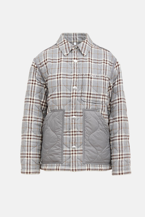 BurberryQuilted Plaid Overshirt