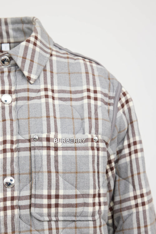 BurberryQuilted Plaid Overshirt