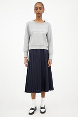 Burberry Heather Grey & White Logo Crewneck Sweatshirt
