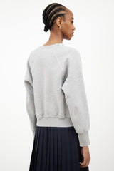 Burberry Heather Grey & White Logo Crewneck Sweatshirt
