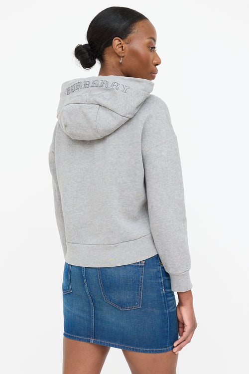 Burberry Embroidered Logo Hoodie