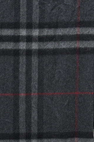 Burberry Grey & Red Nova Check Cashmere Scarf