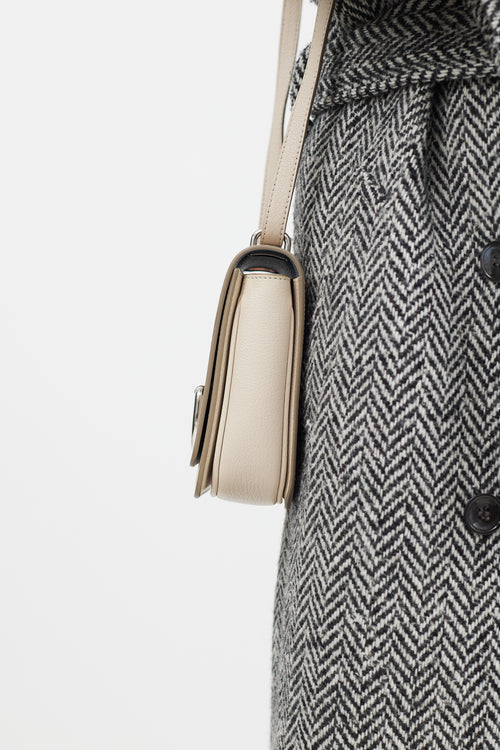 Burberry Grey & Silver D-Ring Leather Bag