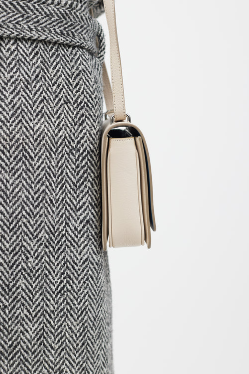 Burberry Grey & Silver D-Ring Leather Bag