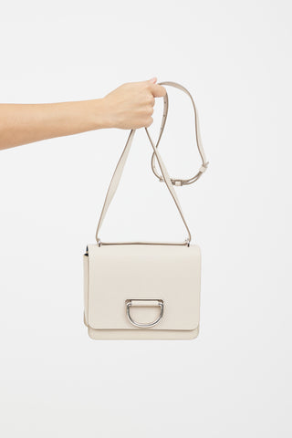 Burberry Grey & Silver D-Ring Leather Bag