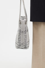 Burberry Grey & Black Woven Lola Bucket Bag