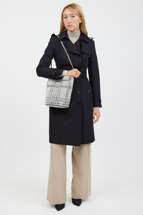 Burberry Grey & Black Woven Lola Bucket Bag
