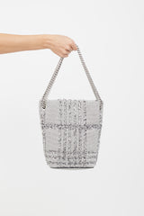 Burberry Grey & Black Woven Lola Bucket Bag