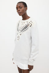 Burberry Grey & White Lace Sweatshirt
