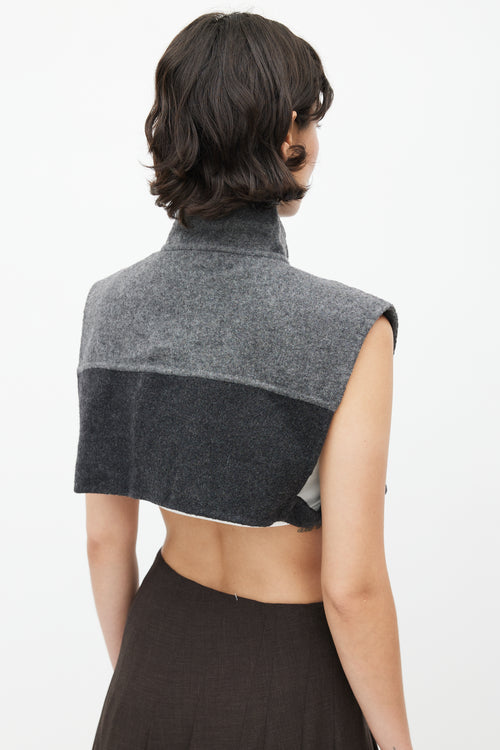 Burberry Grey Wool Cropped Vest