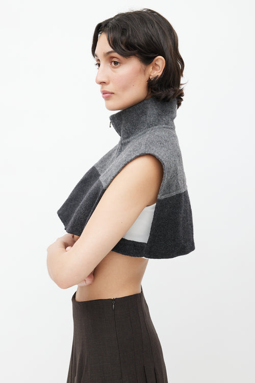Burberry Grey Wool Cropped Vest