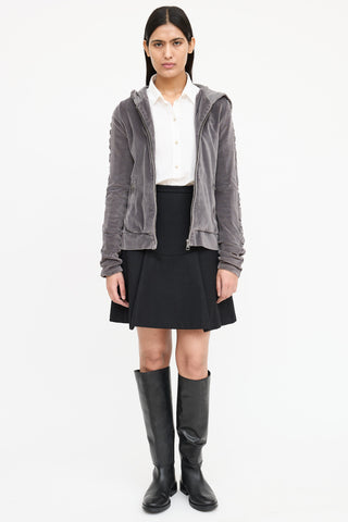 Burberry Velour Ruched Hoodie