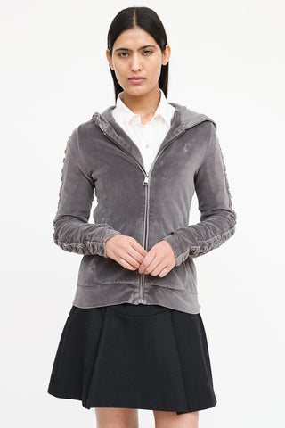 Burberry Velour Ruched Hoodie