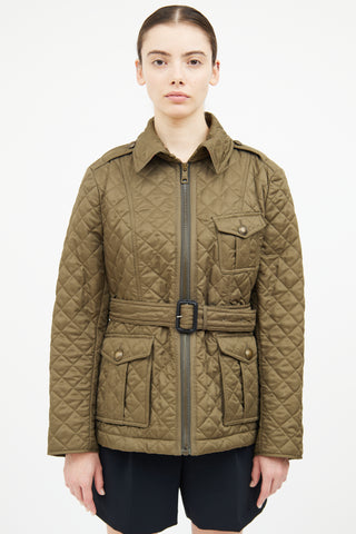 Burberry Green Quilted Field Jacket