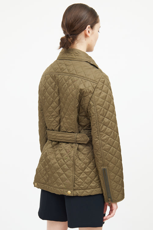 Burberry Green Quilted Field Jacket