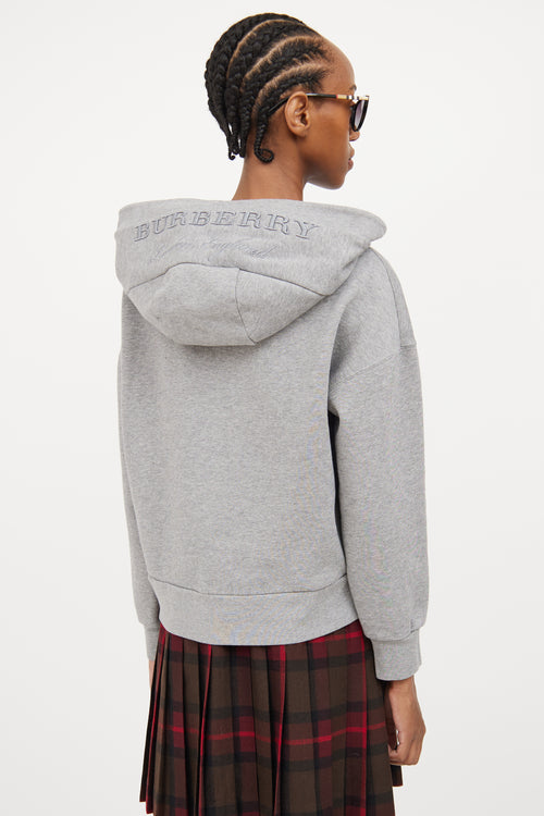 Burberry Light Grey Logo Hoodie