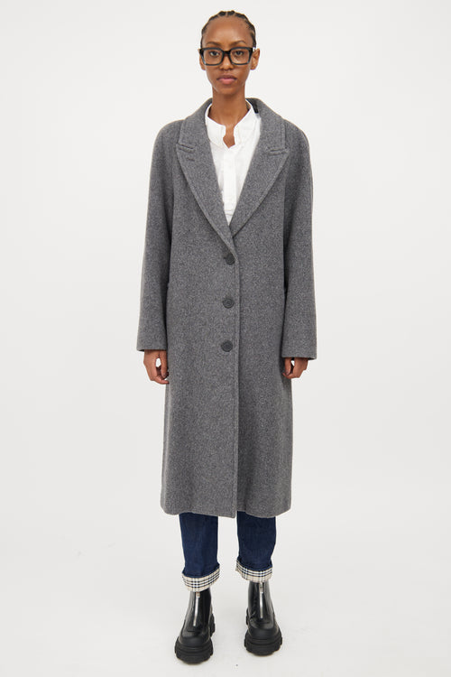 Burberry Grey Wool Pea Coat