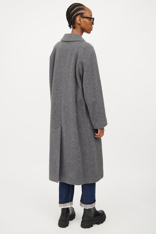 Burberry Grey Wool Pea Coat