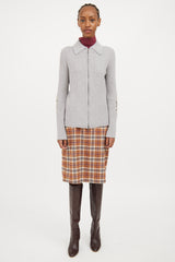 Burberry Grey Knit Zip Sweater