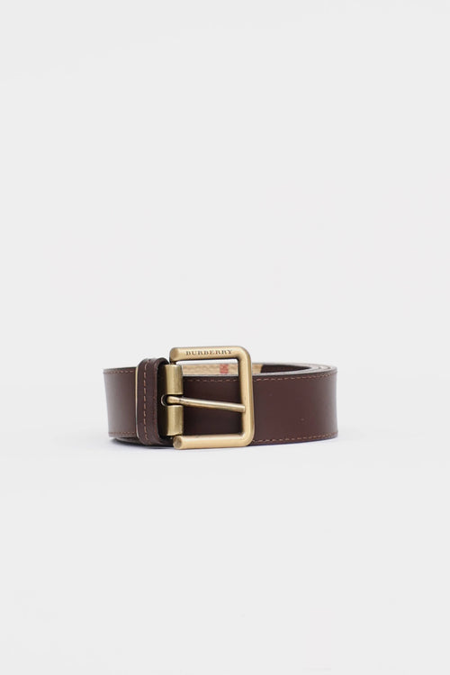 Burberry Haymarket Check Reversible Belt