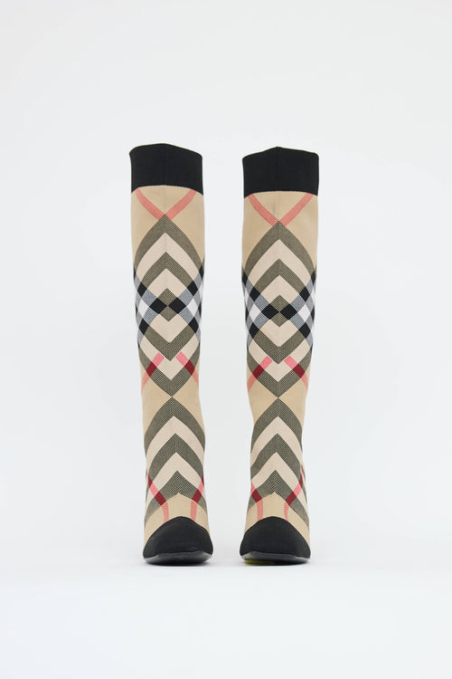 Burberry Nova Check Sock Boot