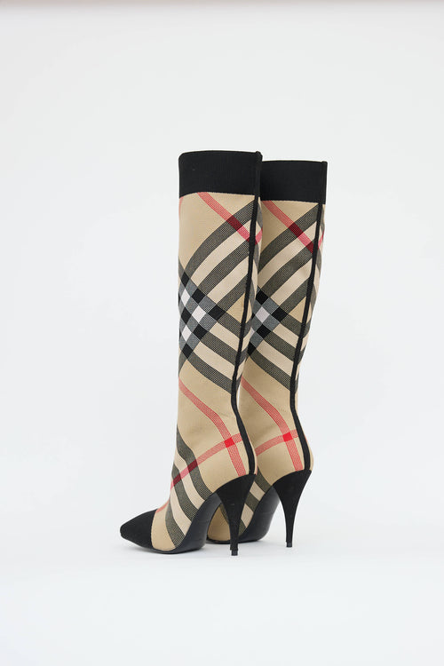 Burberry Nova Check Sock Boot