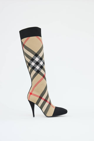 Burberry Nova Check Sock Boot