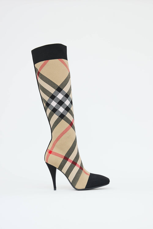 Burberry Nova Check Sock Boot