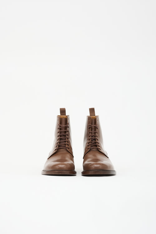 Burberry Leather Lace Up Boot