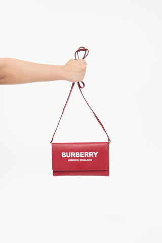 Burberry Leather Hazelmere Wallet Crossbody Bag