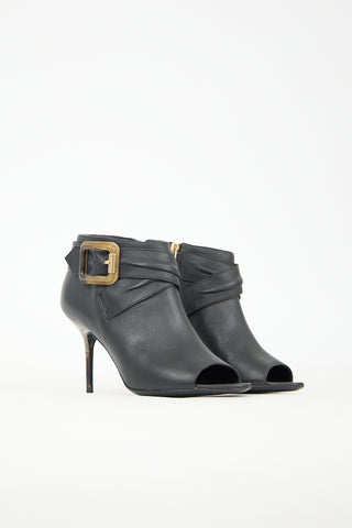 Burberry Leather Buckle Bootie