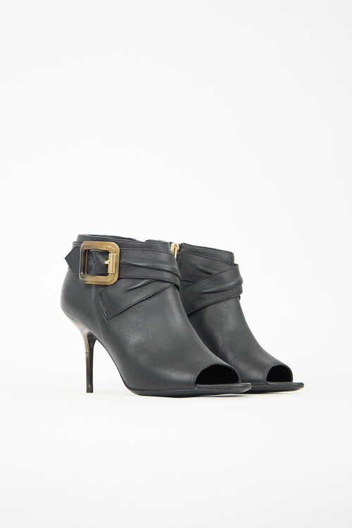 Burberry Leather Buckle Bootie