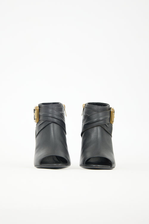 Burberry Leather Buckle Bootie