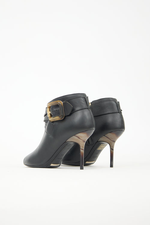 Burberry Leather Buckle Bootie
