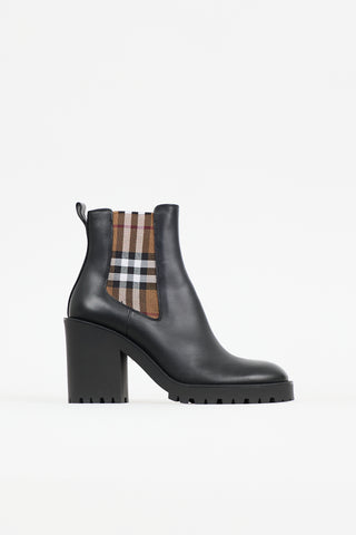 Burberry Leather Check Chelsea Boot