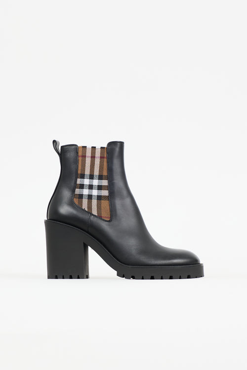 Burberry Leather Check Chelsea Boot