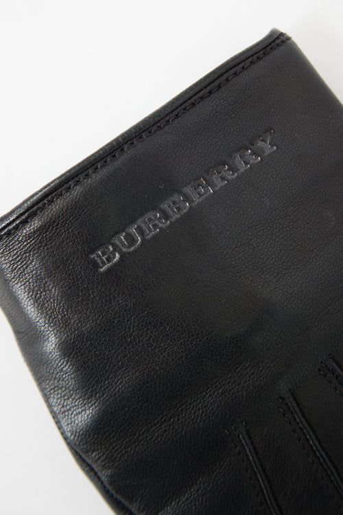 Burberry Leather Logo Gloves