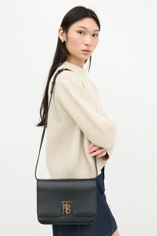 Burberry Leather Medium TB Flap Bag