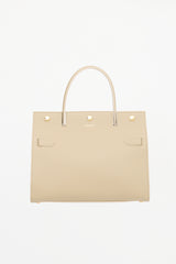 Burberry Leather Small Title Tote Bag