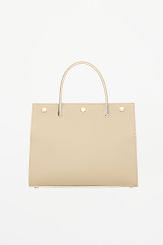 Burberry Leather Small Title Tote Bag