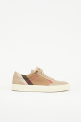 Burberry Leather & Canvas Check Sneaker