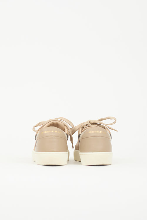 Burberry Leather & Canvas Check Sneaker