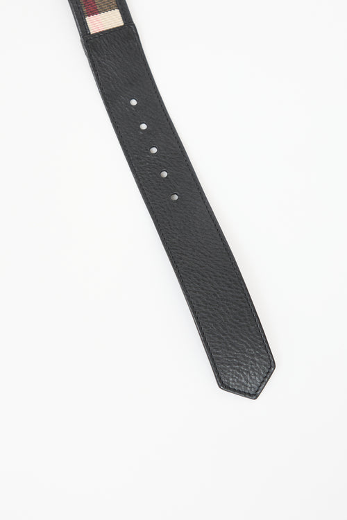 Burberry Leather & Check Belt